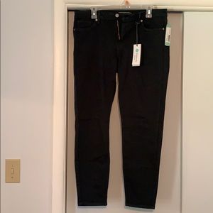 Deep green high rise skinny jeans
